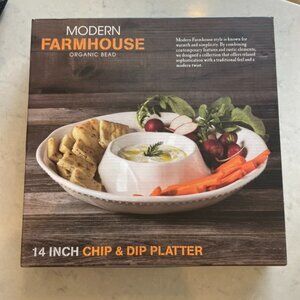 Modern Farmhouse 14" Chip & Dip Platter